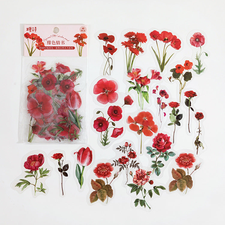 Wholesale Plant Nature Series Retro Plant Booklet DIY Decorative Stickers